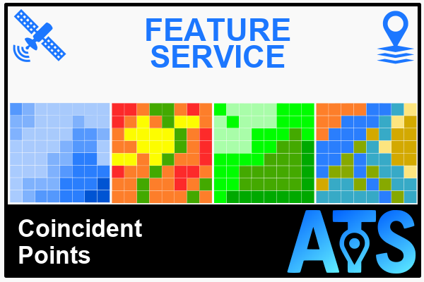 Coincident Points feature service branded thumbnail sample with a two-line title