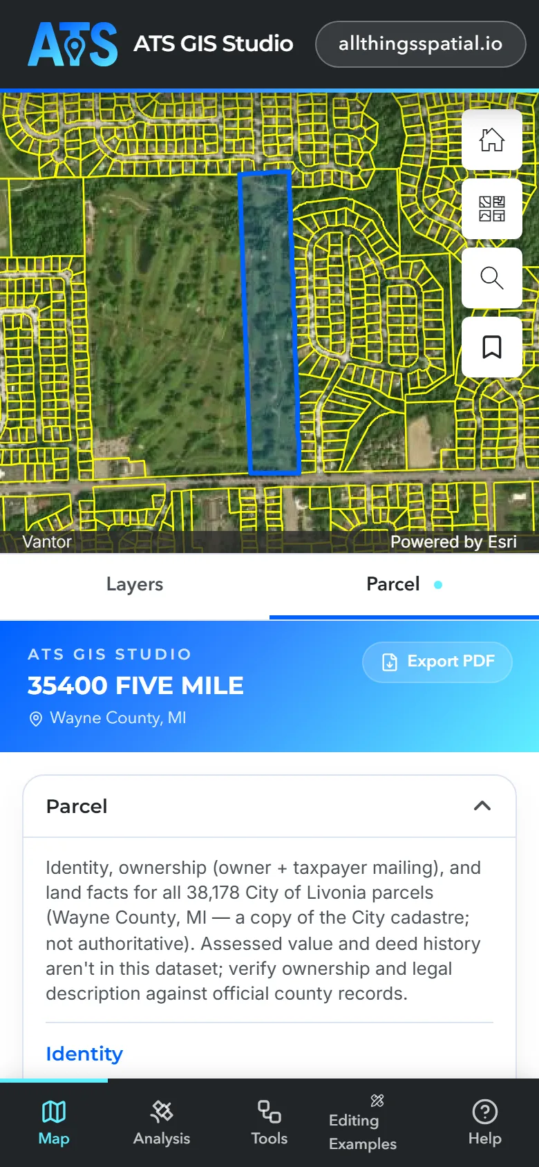 The Studio map at phone width, with the bottom tab bar and the panel below the map.